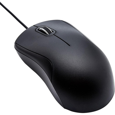 Amazon Basics Souris filaire USB à 3 boutons, Standard, silencieuse, noire