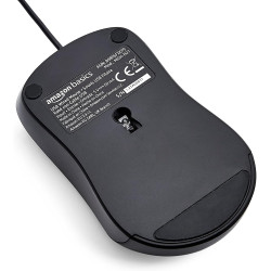 Amazon Basics Souris filaire USB à 3 boutons, Standard, silencieuse, noire