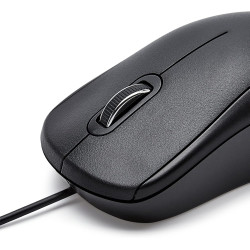 Amazon Basics Souris filaire USB à 3 boutons, Standard, silencieuse, noire