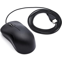 Amazon Basics Souris filaire USB à 3 boutons, Standard, silencieuse, noire