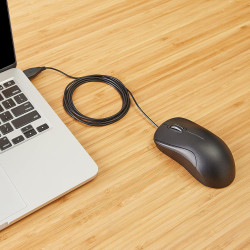 Amazon Basics Souris filaire USB à 3 boutons, Standard, silencieuse, noire