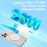 [Certifié Apple MFi] Chargeur iPhone 17, Rombica 4Pack 20W USB-C Secteur Adaptateurs Chargeur Mural Type-C Charge Rapide avec Câ