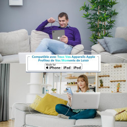 [Certifié Apple MFi] Chargeur iPhone 17, Rombica 4Pack 20W USB-C Secteur Adaptateurs Chargeur Mural Type-C Charge Rapide avec Câ