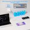 [Certifié Apple MFi] Chargeur iPhone 17, Rombica 4Pack 60W USB-C Chargeur Adaptateur D’alimentation Dynamique Mural PD+QC Type-C