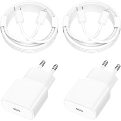 [Certifié Apple MFi] Chargeur iPhone 14, Rombica 4Pack 20W USB-C Secteur Adaptateur Chargeur Mural Type-C Charge Rapide Avec Câb