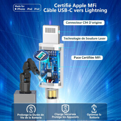 [Certifié Apple MFi] Chargeur iPhone 14, Rombica 4Pack 20W USB-C Secteur Adaptateur Chargeur Mural Type-C Charge Rapide Avec Câb