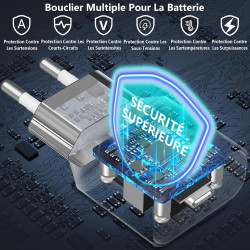 [Certifié Apple MFi] Chargeur iPhone 14, Rombica 4Pack 20W USB-C Secteur Adaptateur Chargeur Mural Type-C Charge Rapide Avec Câb