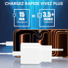 [Certifié Apple MFi] Chargeur iPhone 14, Rombica 4Pack 20W USB-C Secteur Adaptateur Chargeur Mural Type-C Charge Rapide Avec Câb