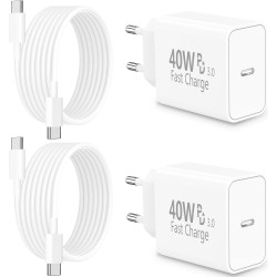 [Certifié Apple MFi] Chargeur iPhone 17, Rombica 4Pack 40W USB-C Chargeur Adaptateur D’alimentation Dynamique Mural Type-C Charg