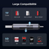 Uvert lecteur de carte sd tf usb c et usb 3.0 2 en 1 adaptateur de microsd en aluminium sd card reader compatible avec macbook i