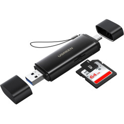 Uvert lecteur de carte sd tf usb c et usb 3.0 2 en 1 adaptateur de microsd en aluminium sd card reader compatible avec macbook i