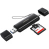 Uvert lecteur de carte sd tf usb c et usb 3.0 2 en 1 adaptateur de microsd en aluminium sd card reader compatible avec macbook i