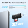 Uvert lecteur de carte sd tf usb c et usb 3.0 2 en 1 adaptateur de microsd en aluminium sd card reader compatible avec macbook i