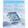 65W Chargeur USB C Rapide, 3-Ports Prise USB C GaN Tech PD3.0 PPS avec 60W Câble pour iPhone 17 16 15 14 13 Pro Max, pour MacBoo