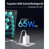 TOPADRE Chargeur 65 W USB C, Chargeur 2 pièces avec 2 câbles de Charge 60W (2m), Chargeur Rapide USB C Compatible avec MacBook P
