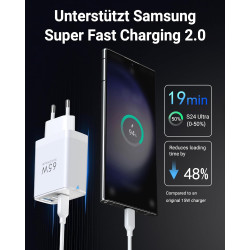 TOPADRE Chargeur 65 W USB C, Chargeur 2 pièces avec 2 câbles de Charge 60W (2m), Chargeur Rapide USB C Compatible avec MacBook P