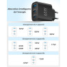 65W Chargeur USB C Rapide, 3-Ports Prise USB C GaN Tech PD3.0 PPS avec 60W Câble pour iPhone 17 16 15 14 13 Pro Max, pour MacBoo