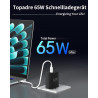 TOPADRE Chargeur 65 W USB C, Chargeur 2 pièces avec 2 câbles de Charge 60W (2m), Chargeur Rapide USB C Compatible avec MacBook P