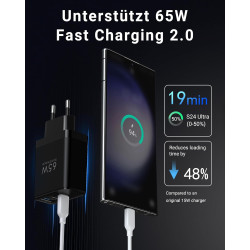 TOPADRE Chargeur 65 W USB C, Chargeur 2 pièces avec 2 câbles de Charge 60W (2m), Chargeur Rapide USB C Compatible avec MacBook P