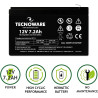 Tecnoware Power Systems Store Batterie au plomb étanche 12 V Capacité 7,2 Ah