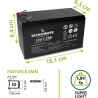 Tecnoware Power Systems Store Batterie au plomb étanche 12 V Capacité 7,2 Ah