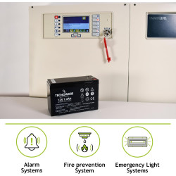 Tecnoware Power Systems Store Batterie au plomb étanche 12 V Capacité 7,2 Ah