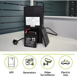 Tecnoware Power Systems - Batterie au Plomb Étanche, 12 V 5 Ah, Pour Onduleur, Systèmes de Vidéosurveillance et Alarme, Cosse Fa