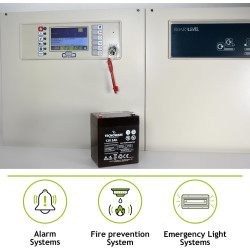 Tecnoware Power Systems - Batterie au Plomb Étanche, 12 V 5 Ah, Pour Onduleur, Systèmes de Vidéosurveillance et Alarme, Cosse Fa