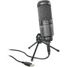 Audio-Technica 2020USB+ Microphone Cardioïde à Électret (connexion USB) Gris Foncé