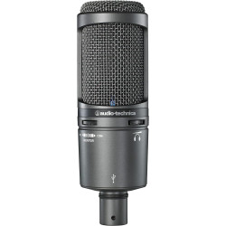 Audio-Technica 2020USB+ Microphone Cardioïde à Électret (connexion USB) Gris Foncé