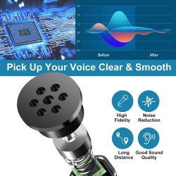 Veetop Micro PC USB pour Ordinateur, Micro Gaming - Microphone pour Vidéoconférence, Enregistrement Vocal, Podcasting, Skype, Yo