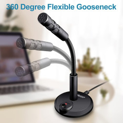 Veetop Micro PC USB pour Ordinateur, Micro Gaming - Microphone pour Vidéoconférence, Enregistrement Vocal, Podcasting, Skype, Yo