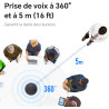 Microphone usb pour conférence bleutooth haut-parleur pour pc, réduction du bruit, capture vocale à 360° 43 heures en veille, co