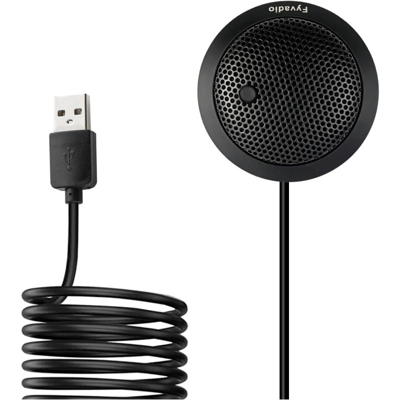 Microphone USB de Conférence, USB Micro pour Ordinateur, Microphone à Condensateur Omnidirectionnel à 360° pour PC Portable avec