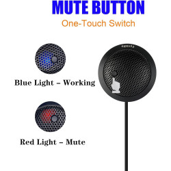 Microphone USB de Conférence, USB Micro pour Ordinateur, Microphone à Condensateur Omnidirectionnel à 360° pour PC Portable avec
