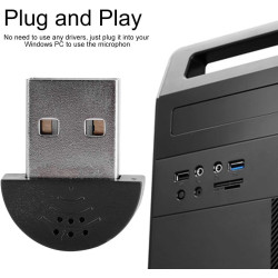 Yosoo Health Gear Mini Microphone USB 2.0, Adaptateur de Micro Audio D'enregistrement de Microphone de Parole de Mini Studio USB