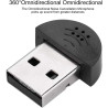 Yosoo Health Gear Mini Microphone USB 2.0, Adaptateur de Micro Audio D'enregistrement de Microphone de Parole de Mini Studio USB