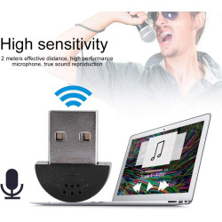 Yosoo Health Gear Mini Microphone USB 2.0, Adaptateur de Micro Audio D'enregistrement de Microphone de Parole de Mini Studio USB