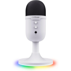 Trust Gaming GXTW 236 Yami Micro Blanc à Condensateur, Microphone USB pour Le Streaming, Twitch, Youtube, Podcast, Jeux PS5, PS4