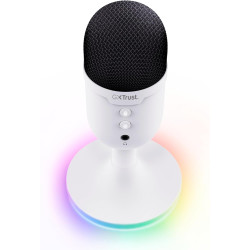 Trust Gaming GXTW 236 Yami Micro Blanc à Condensateur, Microphone USB pour Le Streaming, Twitch, Youtube, Podcast, Jeux PS5, PS4