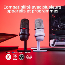 HyperX SoloCast – Microphone de jeu USB à condensateur, pour PC, PS4 et Mac, Désactivation du micro par pression, Diagramme pola