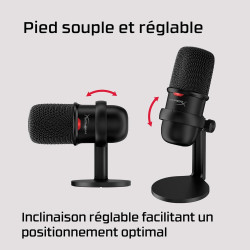 HyperX SoloCast – Microphone de jeu USB à condensateur, pour PC, PS4 et Mac, Désactivation du micro par pression, Diagramme pola