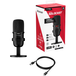 HyperX SoloCast – Microphone de jeu USB à condensateur, pour PC, PS4 et Mac, Désactivation du micro par pression, Diagramme pola