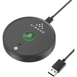 AIRHUG Microphone USB sans haut-parleur, microphone d'ordinateur de bureau, bouton muet avec indicateur LED, réduction du bruit 