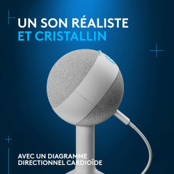 Logitech G Yeti Orb Microphone Gaming RVB à condensateur avec LIGHTSYNC, USB prêt à l’Emploi pour Streaming, cardioïde, pour PC/