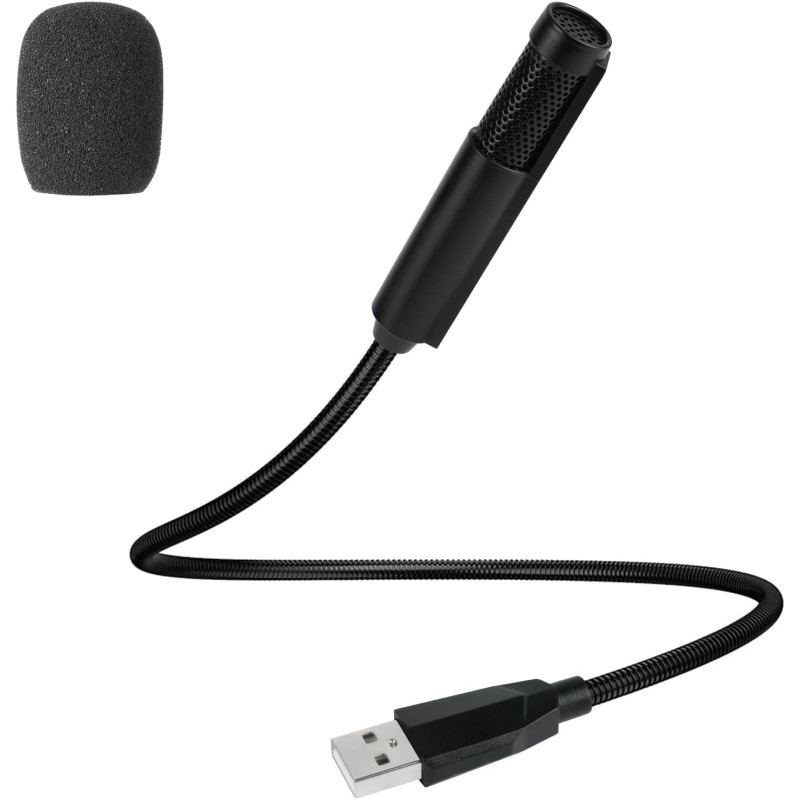 HOTUT Microphone USB pour ordinateur, microphone USB de conférence, microphone à condensateur en métal, microphone PC, omnidirec