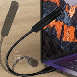 HOTUT Microphone USB pour ordinateur, microphone USB de conférence, microphone à condensateur en métal, microphone PC, omnidirec