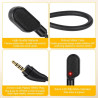 HOTUT Micro de Remplacement Détachable 3.5mm avec Réduction de Bruit, Micro Externe Gaming avec Indicateur LED Muet(Noir)