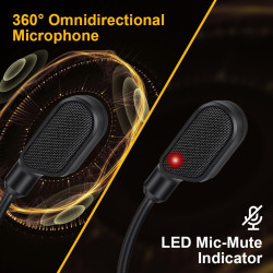 HOTUT Micro de Remplacement Détachable 3.5mm avec Réduction de Bruit, Micro Externe Gaming avec Indicateur LED Muet(Noir)