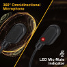 HOTUT Micro de Remplacement Détachable 3.5mm avec Réduction de Bruit, Micro Externe Gaming avec Indicateur LED Muet(Noir)